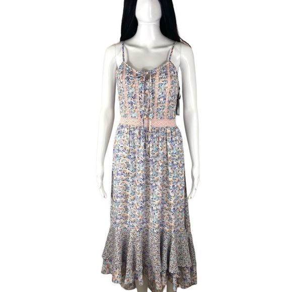 NWT Japna Cottagecore Prairie Floral Midi Sundress M - Picture 1 of 9